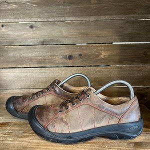 Womens Keen Presidio Brown Nubuck Leather‎ Casual Low Athletic Shoes Size 8.5 M